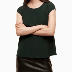 Aritzia Womens Small Wilfred Free Dark  Green Juliger Blouse